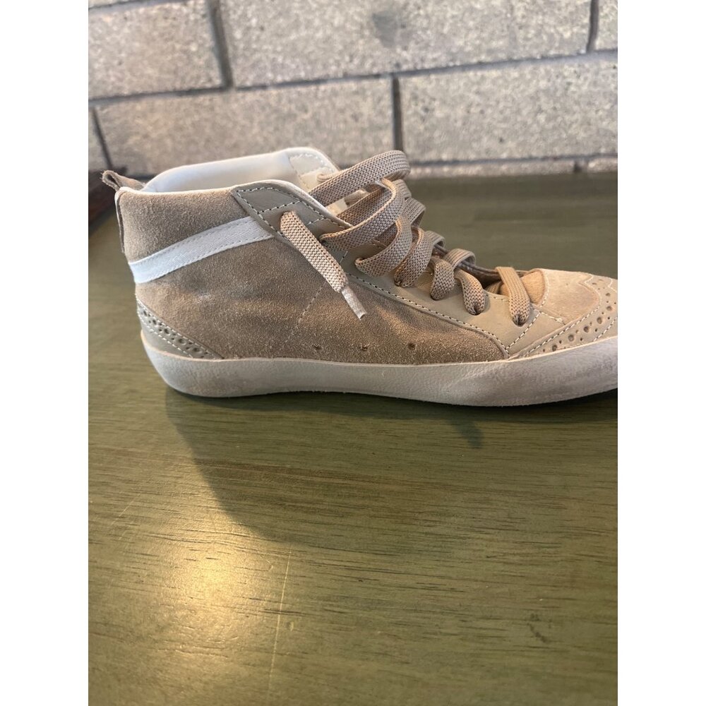 Golden Goose Mid Star Beige Glitter Sneakers Womens Suede & Leather NWOT - Picture 13 of 16
